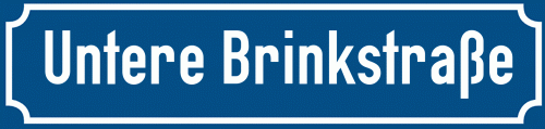 Straßenschild Untere Brinkstraße
